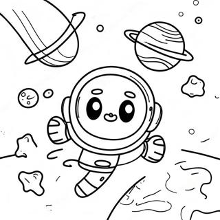 Colorful Space Adventure Coloring Page | Creative Galaxy coloring page