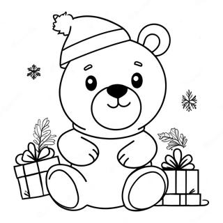 Christmas Bear Coloring Page | Christmas Bear coloring page