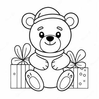 Christmas Bear Coloring Pages