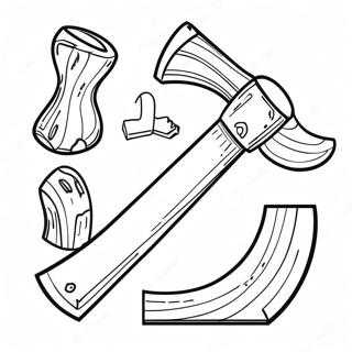 Axe Coloring Page | Axe coloring page
