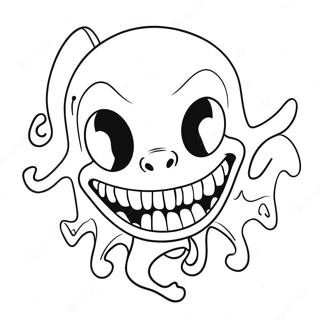 Eerie Ink Demon Bendy Coloring Page | Ink Demon Bendy coloring page