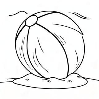 Colorful Beach Ball in Sand Coloring Page | Beach Ball coloring page