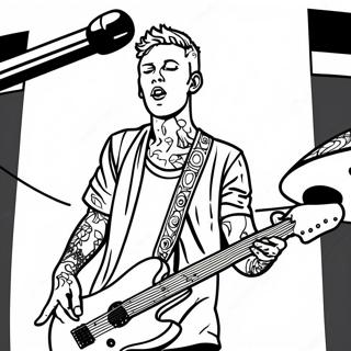 MGK Performing on Stage Coloring Page | MGK coloring page