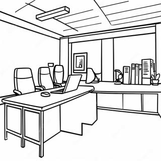 Corporate Office Scene Coloring Page | Business coloring page