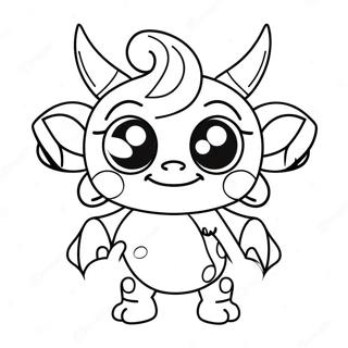 Cute Oni with Big Eyes Coloring Page | Oni coloring page