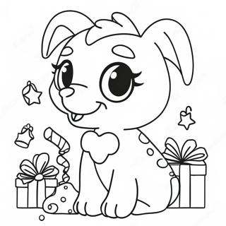 Lisa Frank Holiday Animals Coloring Page | Lisa Frank Christmas coloring page
