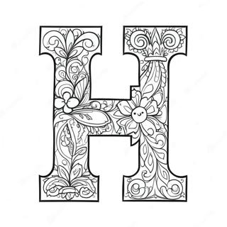 Happy Letter H Coloring Page | Letter H coloring page