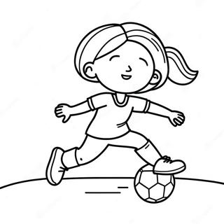 Ragazza Che Gioca A Calcio Pagine da Colorare