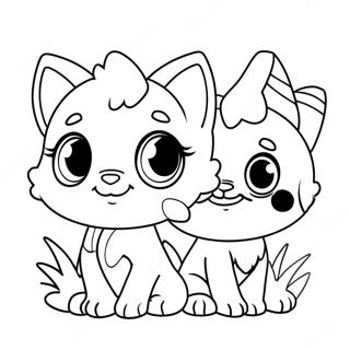 Cute LPS Animal Friends Coloring Page | LPS coloring page