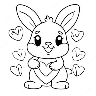 Cute Playboy Bunny with Heart Coloring Page | Playboy Bunny coloring page