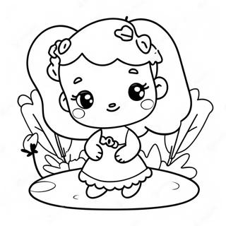 Cute Molly with Flowers Coloring Page | Molly coloring page