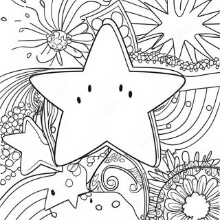 Shining Stars Coloring Page | Stars and Moon coloring page