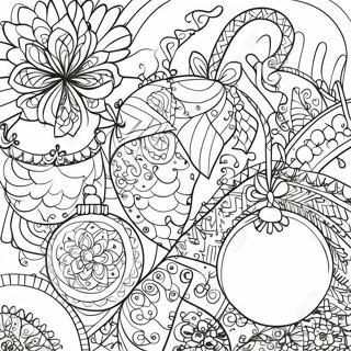 Christmas Zentangle Patterns Coloring Page | Christmas Zentangle Patterns coloring page
