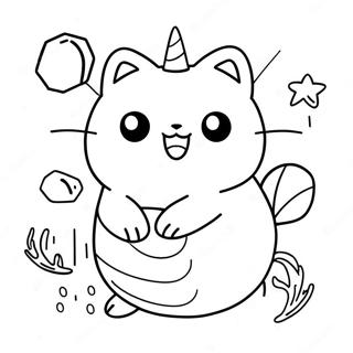 Mermaid Pusheen Coloring Page | Mermaid Pusheen coloring page