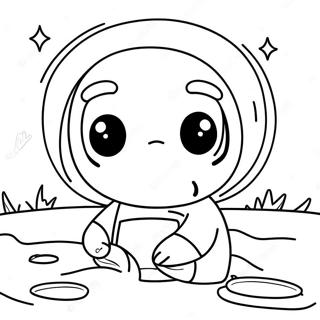 Cute Among Us Dead Body Coloring Page | Among Us Dead coloring page