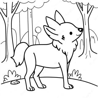 Colorful Peter the Wolf Scene Coloring Page | Peter and the Wolf coloring page