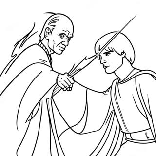 Harry Potter vs Voldemort Duel Coloring Page | Harry Potter vs Voldemort coloring page