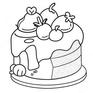 Colorful Cake Slice Coloring Page | Wayne Thiebaud coloring page