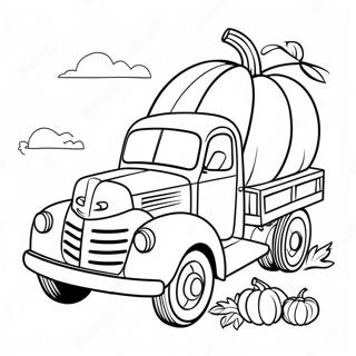 Vintage Pumpkin Truck Coloring Page | Pumpkin Truck coloring page