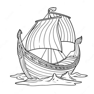 Viking Ship Sailing Coloring Page | Viking coloring page