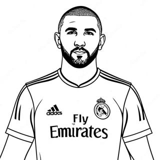 Benzema Soccer Star Coloring Page | Benzema coloring page