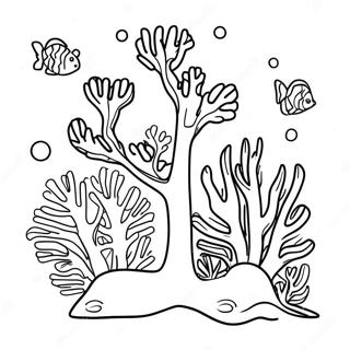 Colorful Coral Reef Coloring Page | Ocean Plants coloring page
