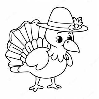 Funny Turkey with a Hat Coloring Page | Build Your Own Turkey coloring page