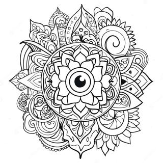Colorful Chakra Energy Flow Coloring Page | Trippy Chakra coloring page