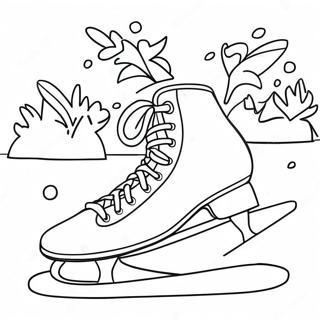 Fun Ice Skating Scene Coloring Page | Ice Skating coloring page