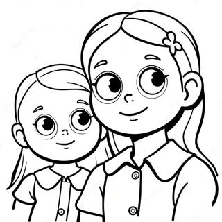 Wednesday and Enid Coloring Page | Wednesday and Enid coloring page