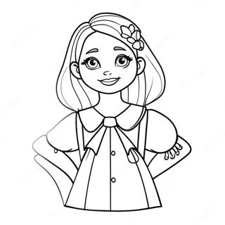 Enid's Colorful Outfit Coloring Page | Wednesday and Enid coloring page