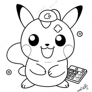 Cute Pikachu Solving Math Problems Coloring Page | Pokemon Math coloring page