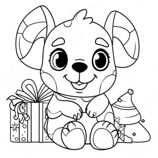 Festive Christmas Stitch Decoration Coloring Page | Christmas Stitch coloring page