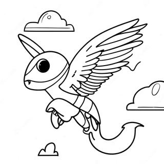 Vidia Flying in the Sky Coloring Page | Vidia coloring page