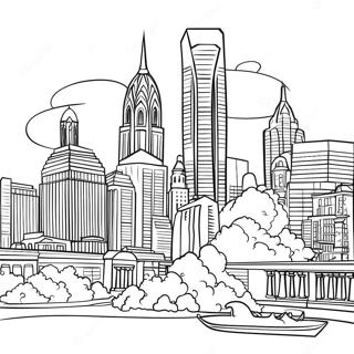 Philadelphia Skyline Coloring Page | Philadelphia coloring page