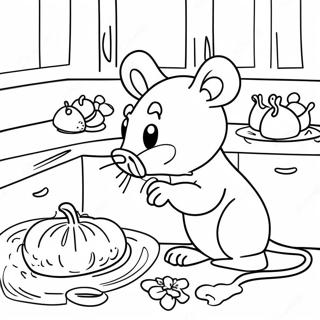 Cinderella Mice in the Kitchen Coloring Page | Cinderella Mice coloring page