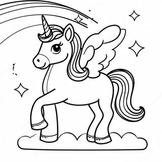 Sassy Unicorn with a Rainbow Coloring Page | Snarky coloring page