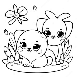 Cute Baby Animals in Spring Coloring Page | Spring for Kindergarten coloring page