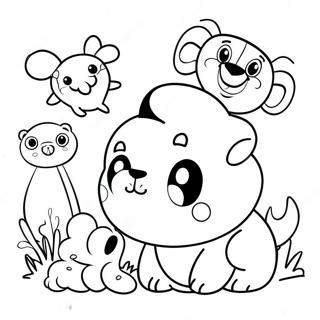 No Coloring Page Featuring Cute Animals | No coloring page