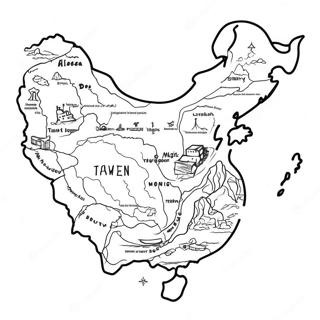 Taiwan Map Coloring Page | Taiwan coloring page