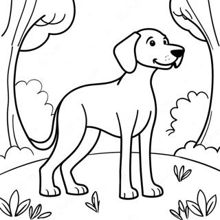 Playful Weimaraner in the Park Coloring Page | Weimaraner coloring page