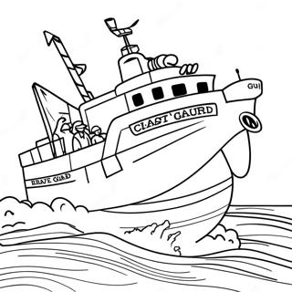 Brave Coast Guard Rescue Coloring Page | Coast Guard coloring page