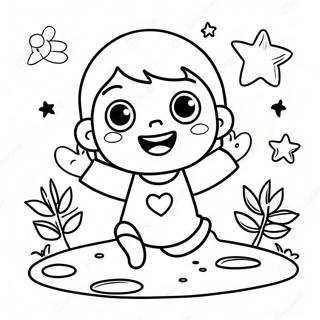 Happy Child Playing Coloring Page | Person coloring page