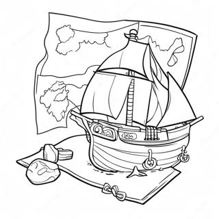 Uncharted Treasure Map Coloring Page | Uncharted coloring page