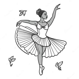 Black Ballerina in Elegant Pose Coloring Page | Black Ballerina coloring page