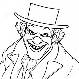 Gangster skrämmande clown färgläggningssida | Gangster Skrämmande Clown målarbild