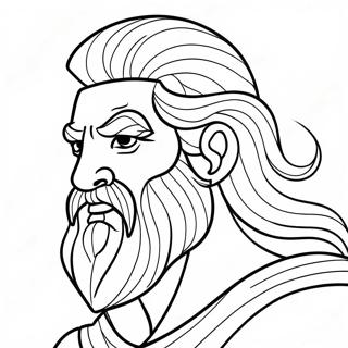 Zeus with Thunderbolt Coloring Page | Greek Gods coloring page