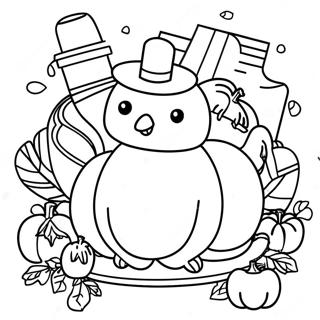 Among Us Thanksgiving Coloring Page | Among Us Thanksgiving coloring page