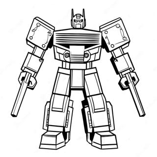 Colorful Lego Transformers in Action Coloring Page | Lego Transformers coloring page