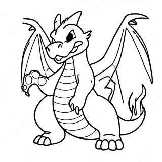 Gigantamax Charizard Breathing Fire Coloring Page | Gigantamax Pokemon coloring page